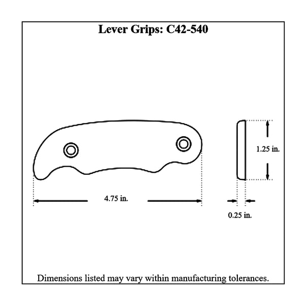 c42-540diagram Billet Aluminum Brake / Control Lever Grips with Hardware 1 4 Inch Polished