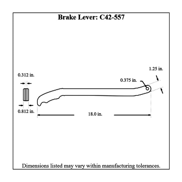 c42-557diagram Polished Billet Aluminum Brake / Control Lever, with Billet Grips 18 Inches Long: 5 16 Inch Thick Black