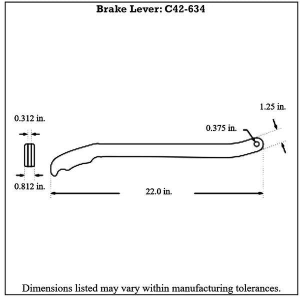 c42-634diagram Polished Billet Aluminum Brake / Control Lever, with Billet Grips 22 Inches Long: 5 16 Inch Thick Red