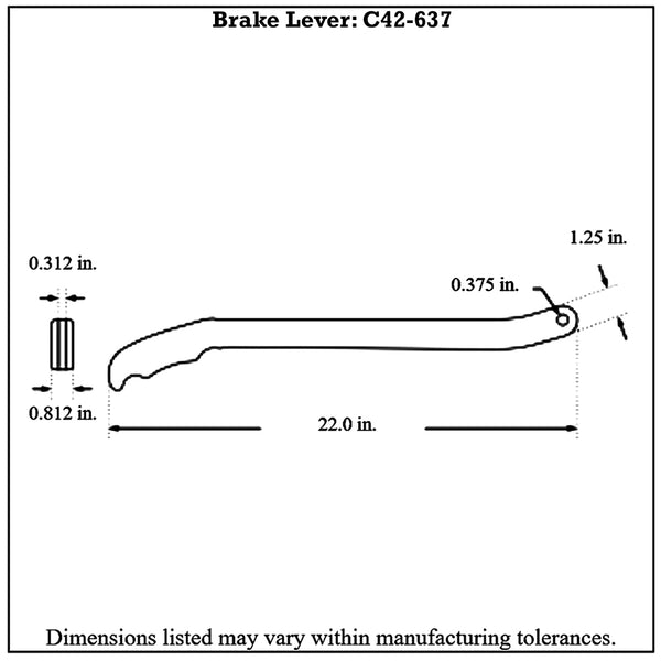 c42-637diagram Polished Billet Aluminum Brake / Control Lever, with Billet Grips 22 Inches Long: 5 16 Inch Thick Black