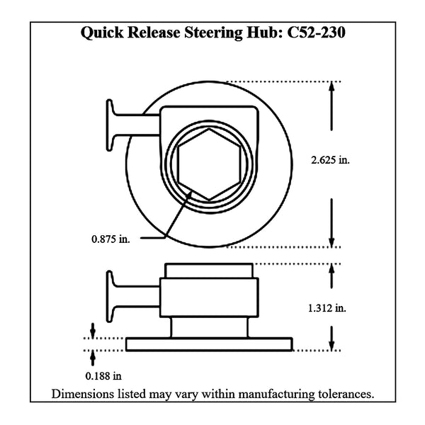 c52-230diagram_ce44054c-08c1-47f4-81de-fc1d6a4497e6 Undrilled Quick Release Steering Hub, 42.1 SFI Certified