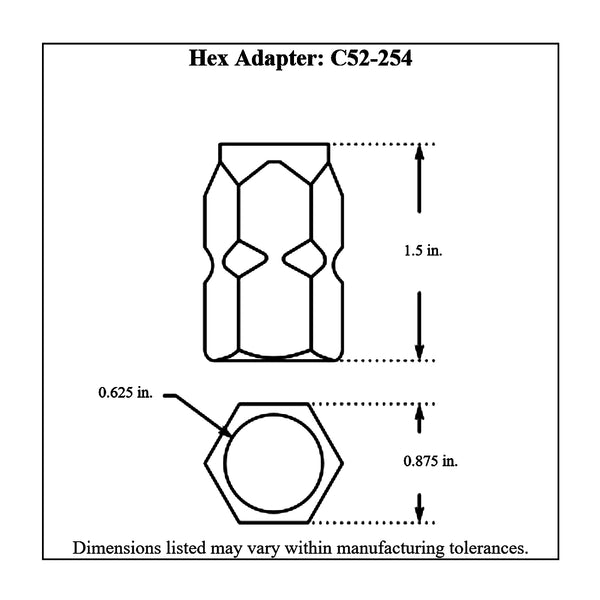 c52-254diagram Replacement Quick Release Steering Hub Hex, 5/8 Inch ID