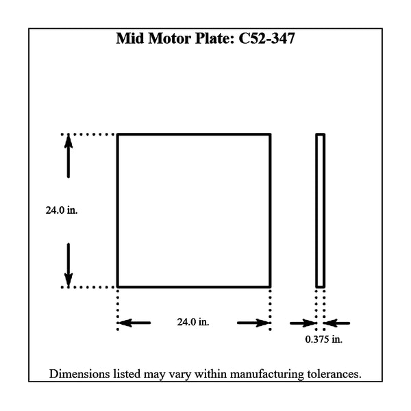 c52-347diagram Aluminum Mid Motor Plate Big Block Mopar 24 Inch Height x 24 Inch Width x 3 8 Inch Thick