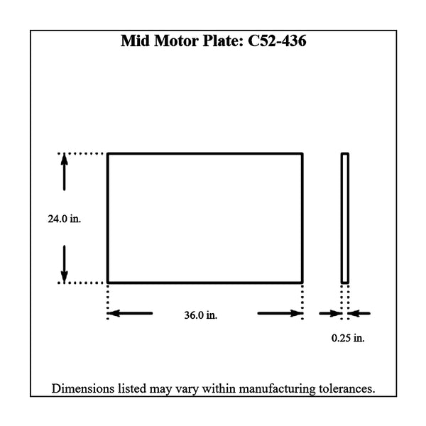 c52-436diagram Aluminum Mid Motor Plate Small Block Mopar 24 Inch Height x 36 Inch Width x 1 4 Inch Thick