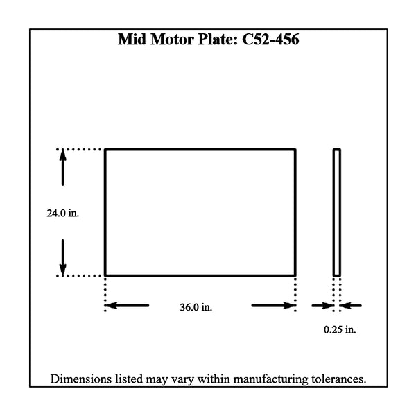 c52-456diagram Aluminum Mid Motor Plate Small Block Ford 24 Inch Height x 36 Inch Width x 1 4 Inch Thick