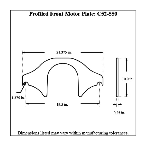 c52-550diagram Aluminum Profiled Front Motor Plate Small Block Chevy 1 4 Inch Thick: 1-3 8 Inch Notch