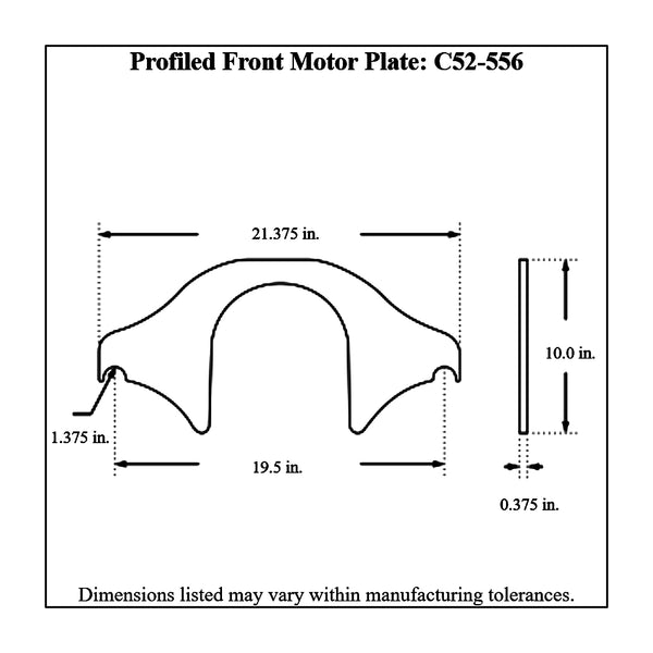 c52-556diagram Aluminum Profiled Front Motor Plate Big Block Chevy 3 8 Inch Thick: 1-3 8 Inch Notch