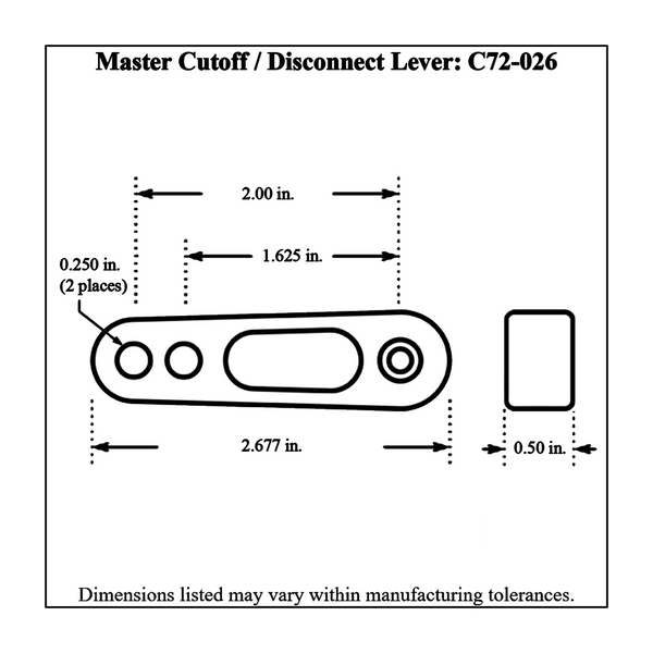 Billet Aluminum Master Battery Cutoff / Disconnect Switch Lever with Locking Screws