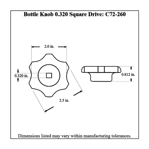 c72-260diagram Square Drive Billet Aluminum Bottle Valve Knob 0.320 in. Black