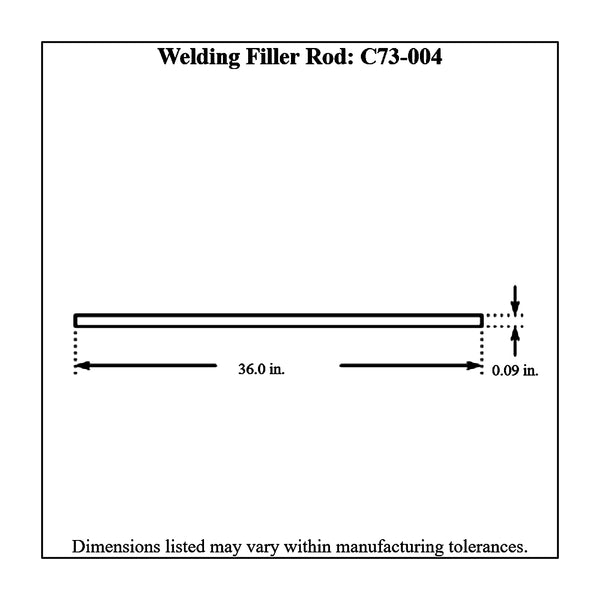 c73-004diagram #65 Weld Rod, 36 Inches Long 3/32 in. DIAMETER