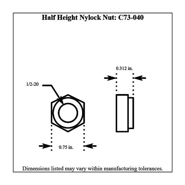 c73-040diagram Plated Steel Nylock Nuts, Grade 5 Half Height 1 2-20: Pack of 6