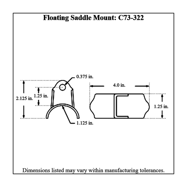 c73-322diagram Chromoly Floating Saddle Mount, 4130N Fits 1-1 8 Inch Diameter Tubing