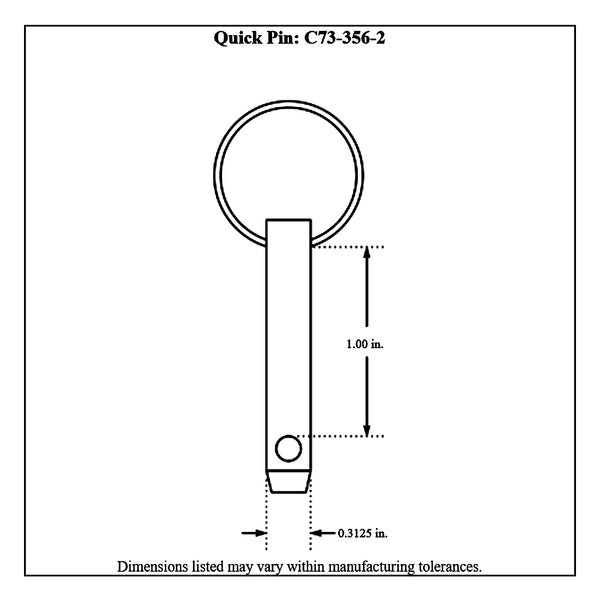 c73-356-2diagram Zinc Plated Steel Quick Pin 5 16 in. Diameter: 1 in. Grip