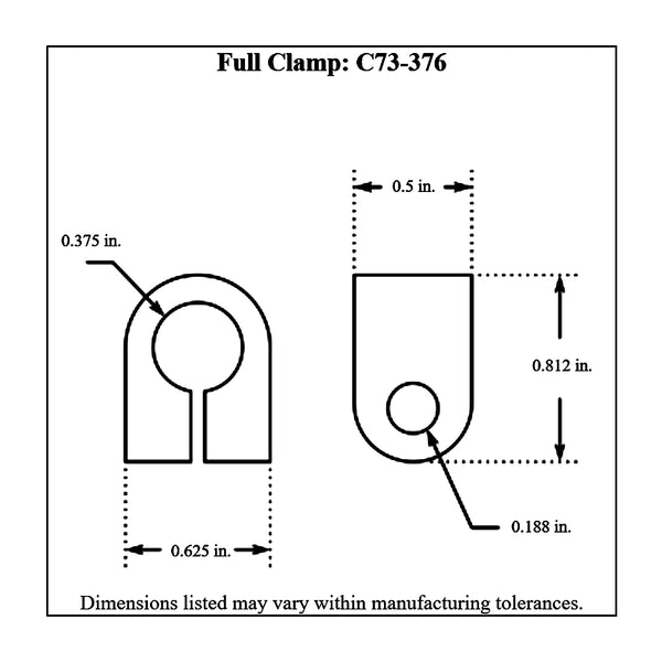 c73-376 Billet Aluminum Pro-Grip Clip Type Cable Clamp Full Clamp