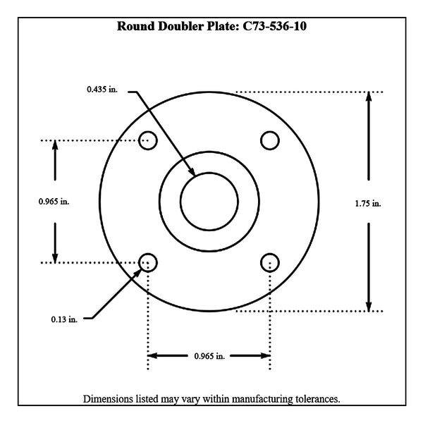 c73-536-10diagram Aluminum Doubler Plates, Pack of 10 Round