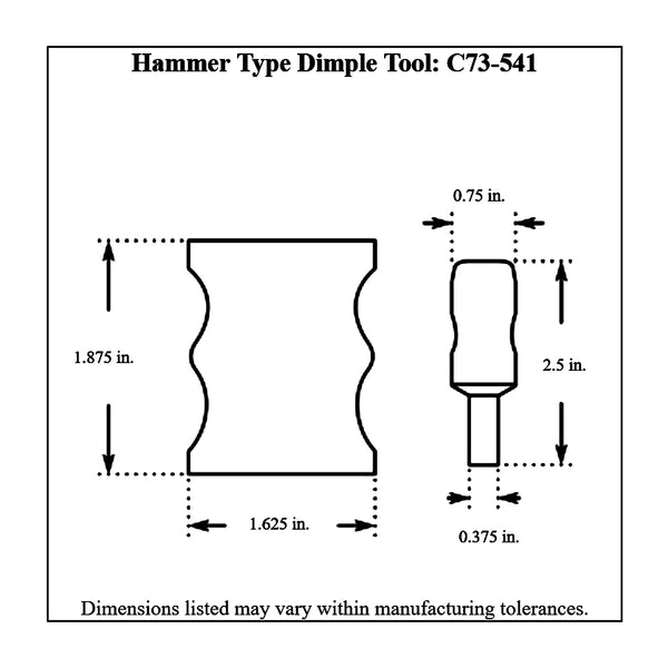 c73-541diagram_378e3bc0-613e-43dc-85b5-6022d1d5c4ac Dzus Fastener Dimple Tool Dimple Tool Kit: Includes All 3 Tools