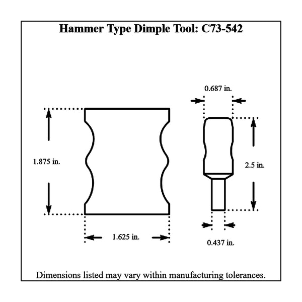 c73-542diagram Dzus Fastener Dimple Tool Hammer Type For Self Eject Fasteners - Gold