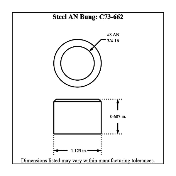 c73-662diagram AN Thread Weld Bung Female Steel -8 AN