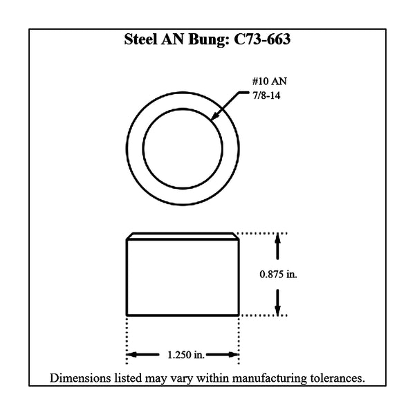 c73-663diagram AN Thread Weld Bung Female Steel -10 AN