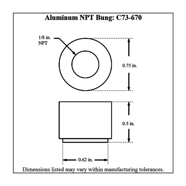 c73-670diagram NPT Female Weld Bung Aluminum 1 8 NPT