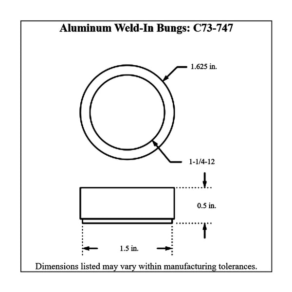 c73-735diagram2_cc8bf2af-8b8e-4f22-b87d-851f9f6e36fb Easy Turn Fill Cap with Aluminum Weld Bung 1-5 8 Inch without Lanyard Boss 1 2 Inch Black