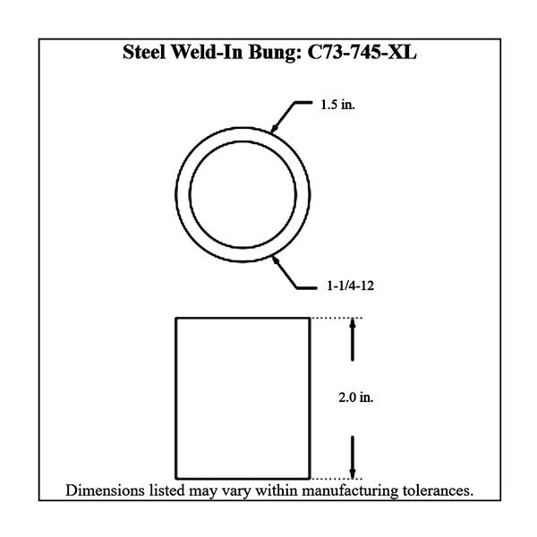 c73-745-xldiagram_4175bfae-243a-4f56-bcfe-7879547b62f7 Easy Turn Fill Cap with Steel Weld Bung 1-5 8 Inch without Lanyard Boss 2 Inch Polished