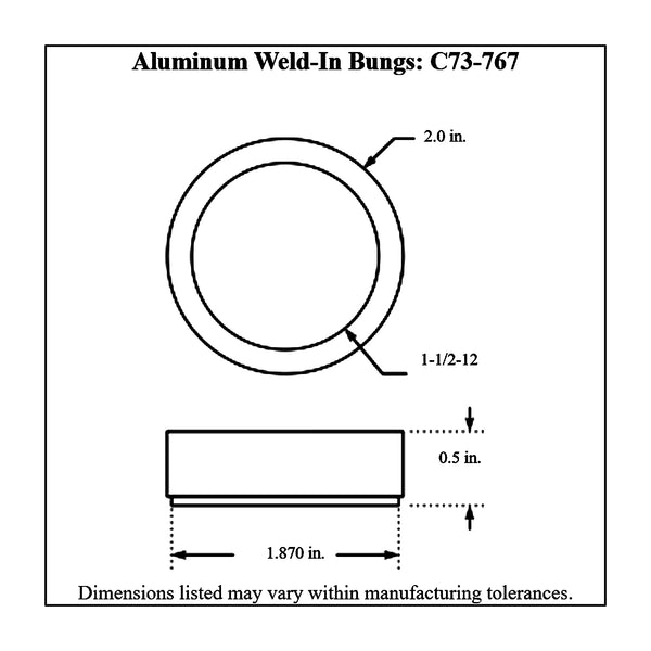 c73-767diagram Weld Fill Cap Bung Aluminum For 2 Inch Fill Cap 1 2 Inch Tall