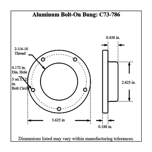 c73-786diagram Bolt-On Aluminum Fill Cap Bung 2-3 4 Inch